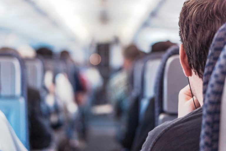 Shot of person on plane