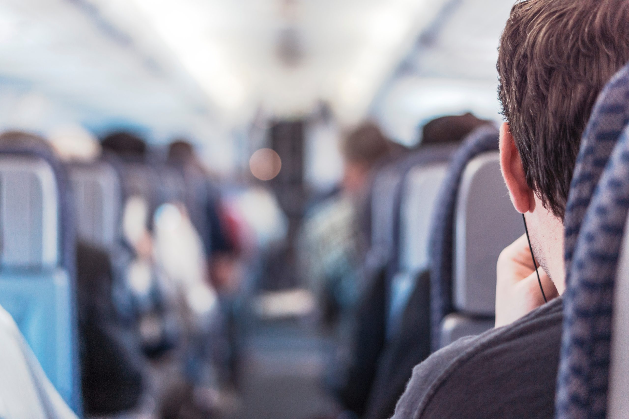 Shot of person on plane